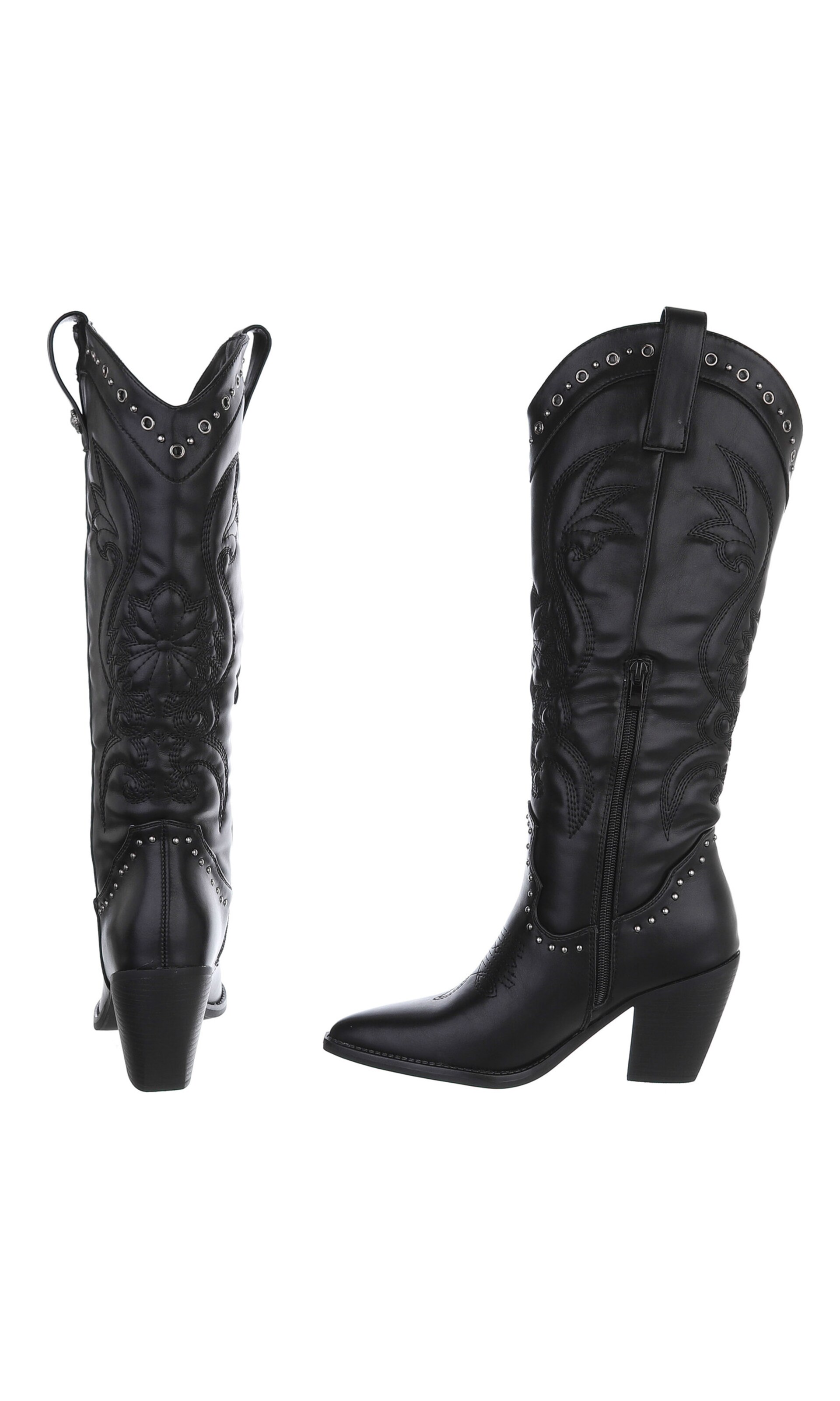 Ital-Design Cowboystiefel in Schwarz