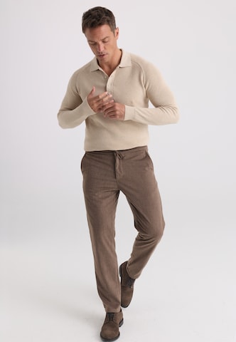 Felix Hardy Regular Trousers in Brown: front