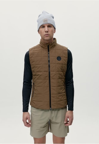 Born Living Yoga Vest 'Merrit' in Brown: front