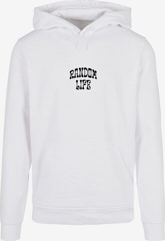 Merchcode Sweatshirt 'Random Life' in White: front