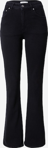 Gina Tricot Flared Jeans in Black: front