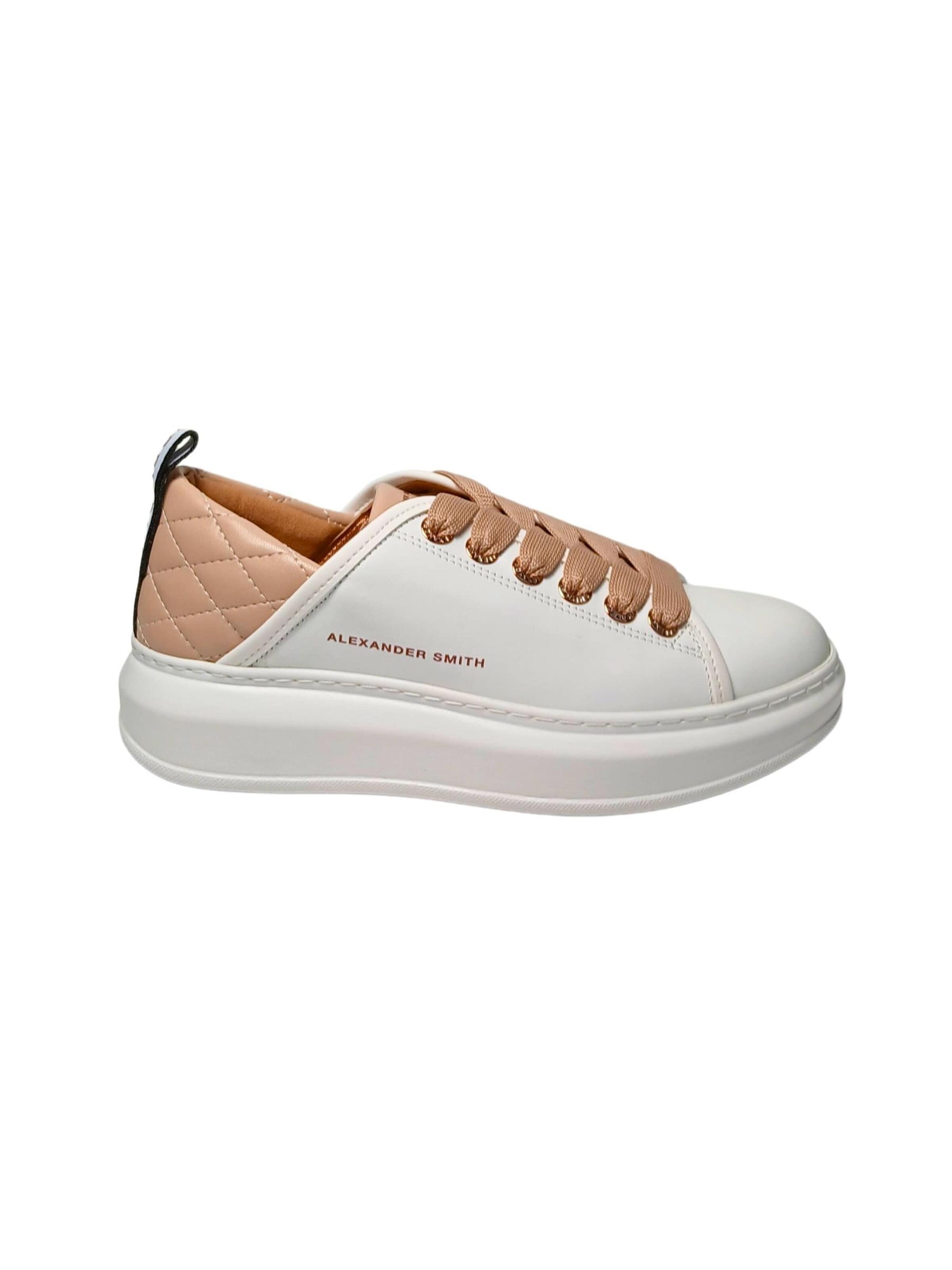Sneaker bassa di Alexander Smith in bianco: frontale
