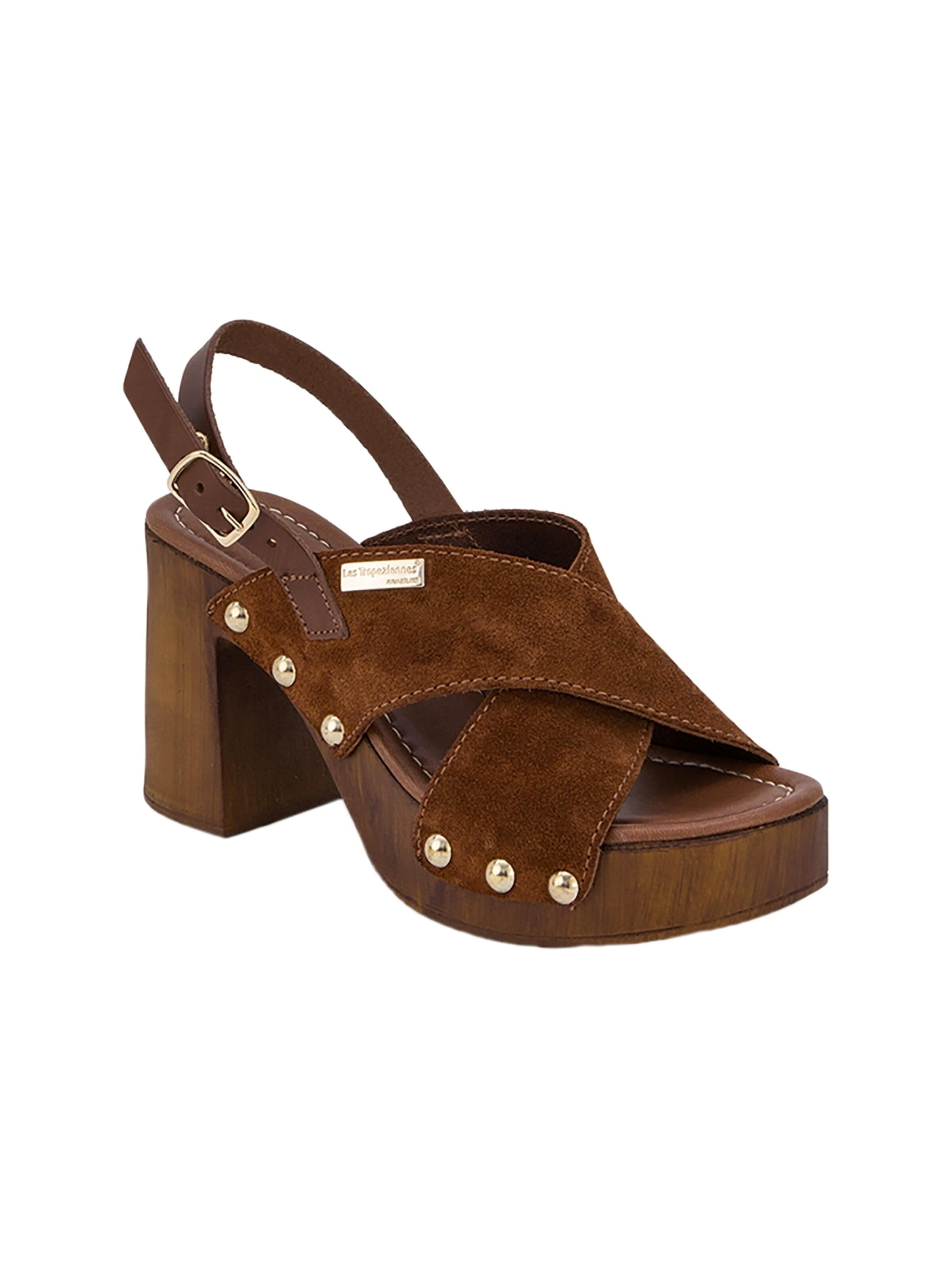 Les Tropéziennes - Sandalias 'Paloma – Ledersandalen mit Absatz' en marrón