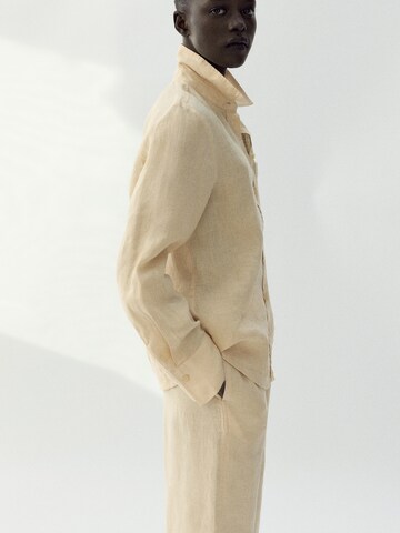 MANGO Loosefit Bukser 'Lino' i gul