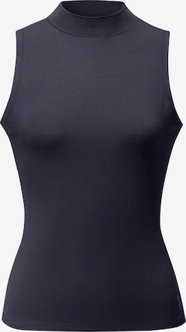 CURARE Yogawear Sports Top 'Stand Up Collar' in Blue: front