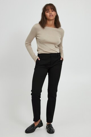 PULZ Jeans Regular Trousers 'Bindy HW' in Black