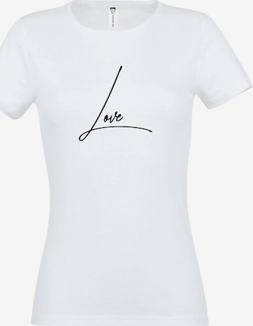 RMK Shirt 'Love' in Weiß: Vorderseite
