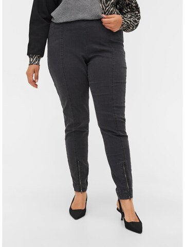 Zizzi Skinny Jeggings in Grey: front