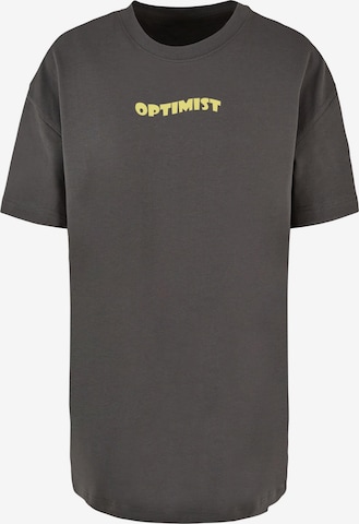 Merchcode T-Shirt 'Summer - Optimist' in Grau: Vorderseite