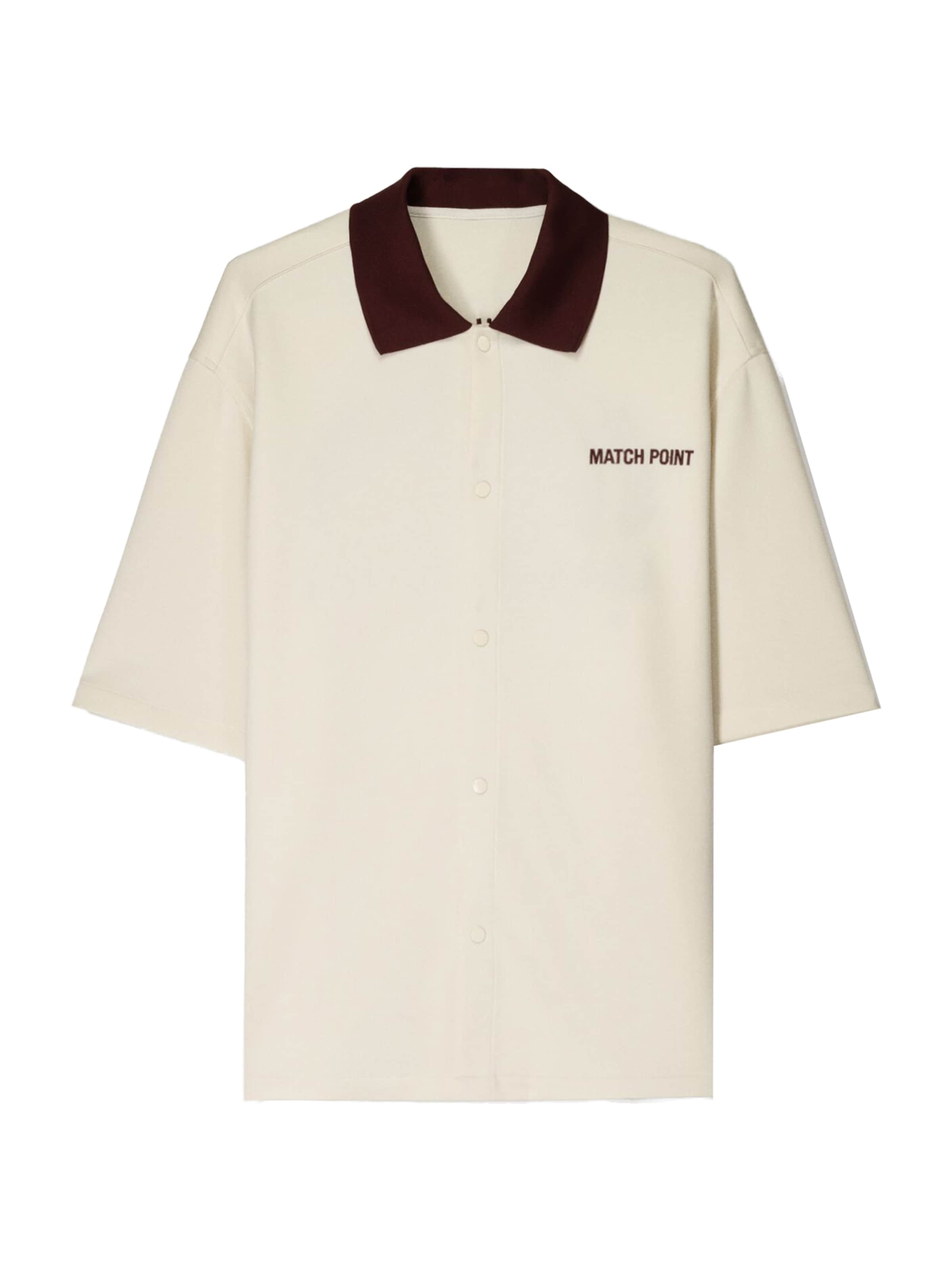 Bershka Regular fit Button Up Shirt in White: front