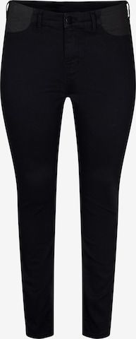 Zizzi Skinny Jeans in Black: front