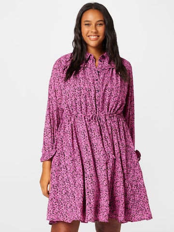 Selected Femme Curve Shirt dress in Pink: front