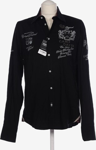 CAMP DAVID Button Up Shirt in M in Black: front