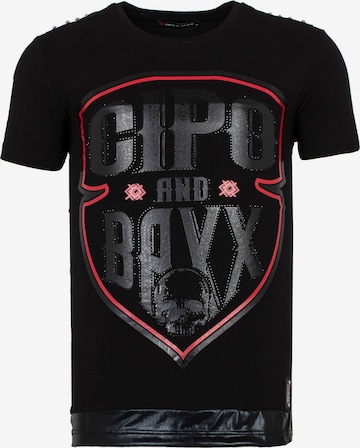 CIPO & BAXX T-Shirt ARROWHEAD mit Logo Print in Schwarz: predná strana