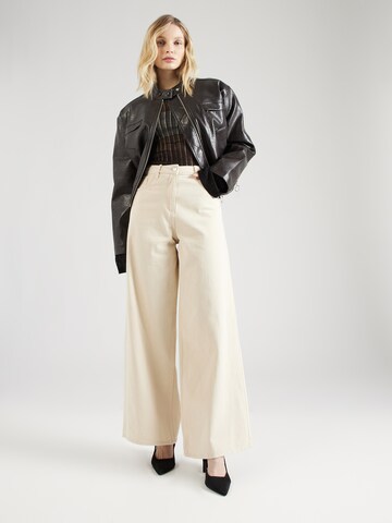 FRENCH CONNECTION Wide Leg Jeans 'DENVER' in Beige