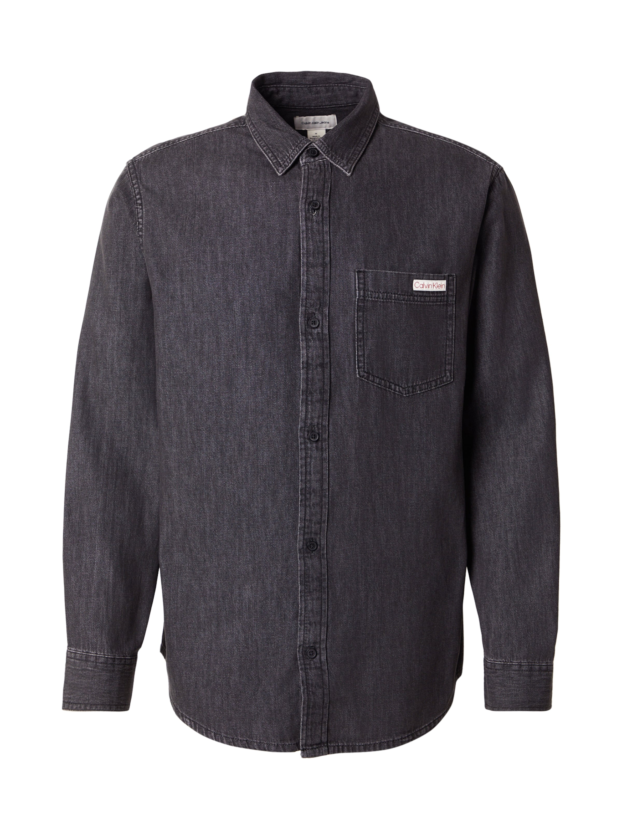 Calvin Klein Jeans Regular Fit Hemd 'CLASSIC' in Schwarz: Vorderseite