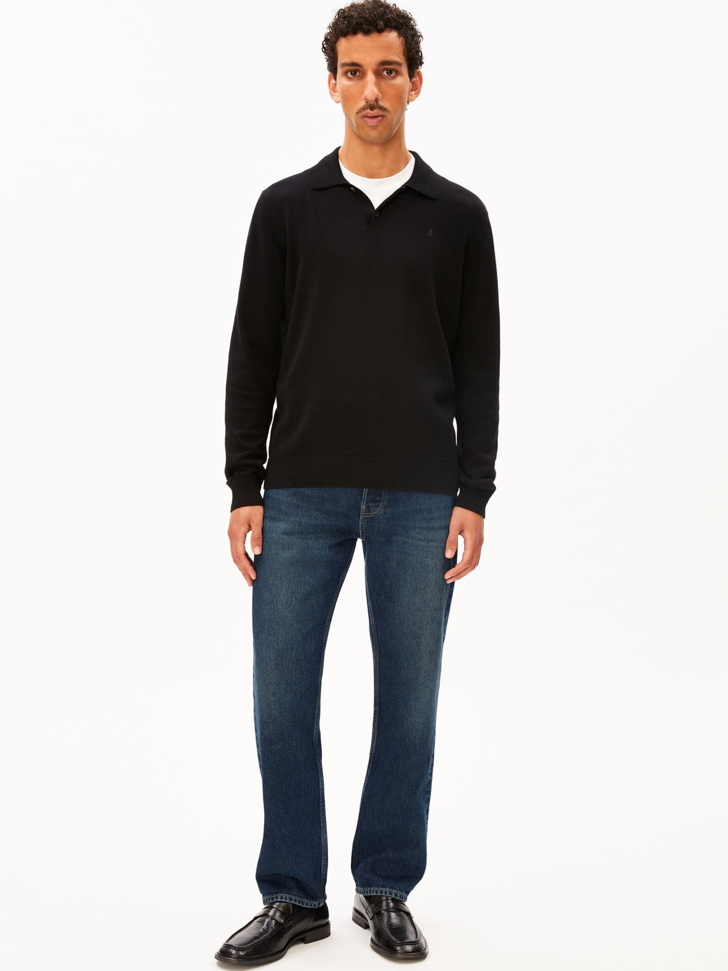 ARMEDANGELS KNIT POLO in Schwarz