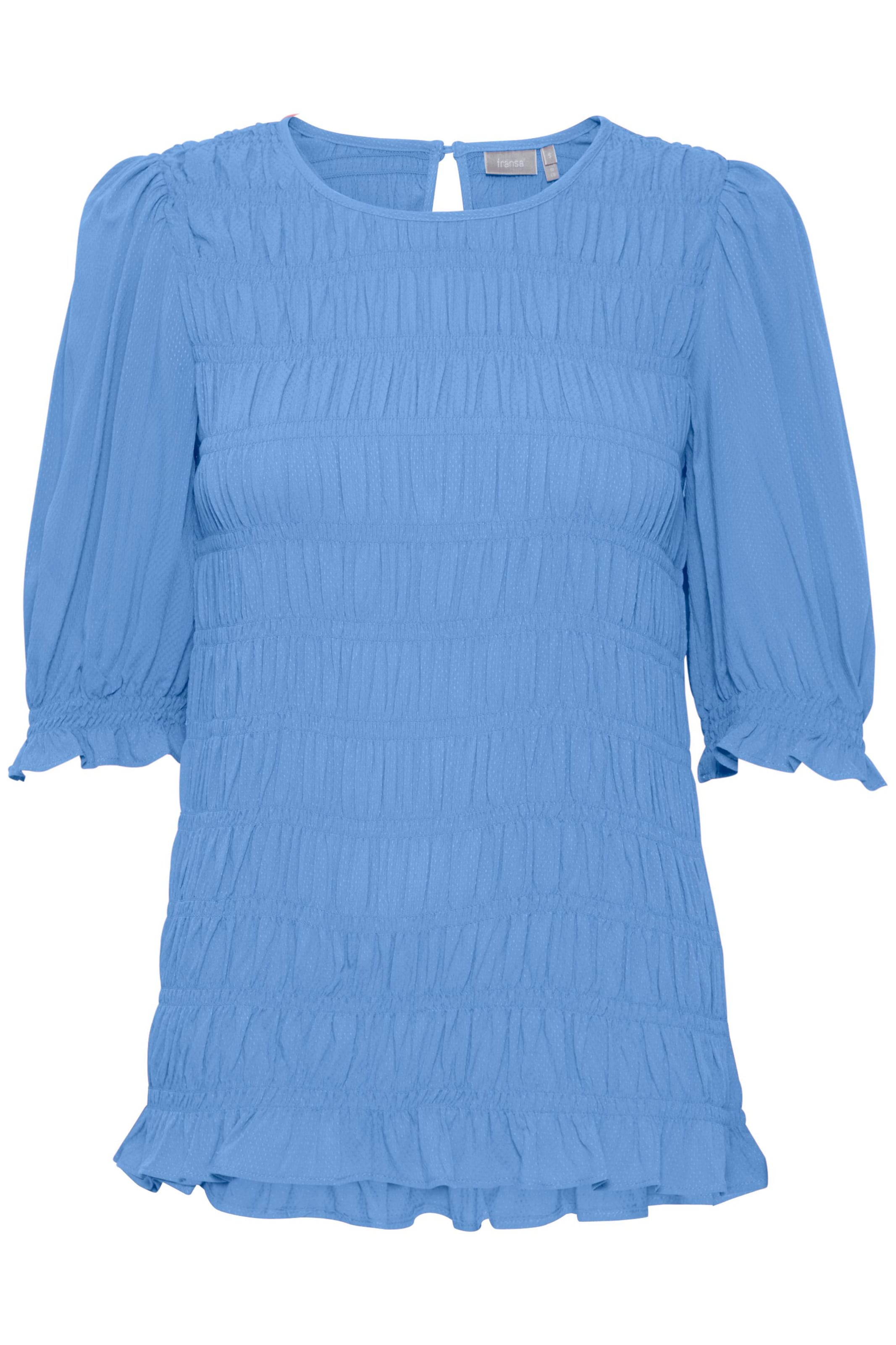 Fransa Bluse 'Malu' in Blau: Vorderseite