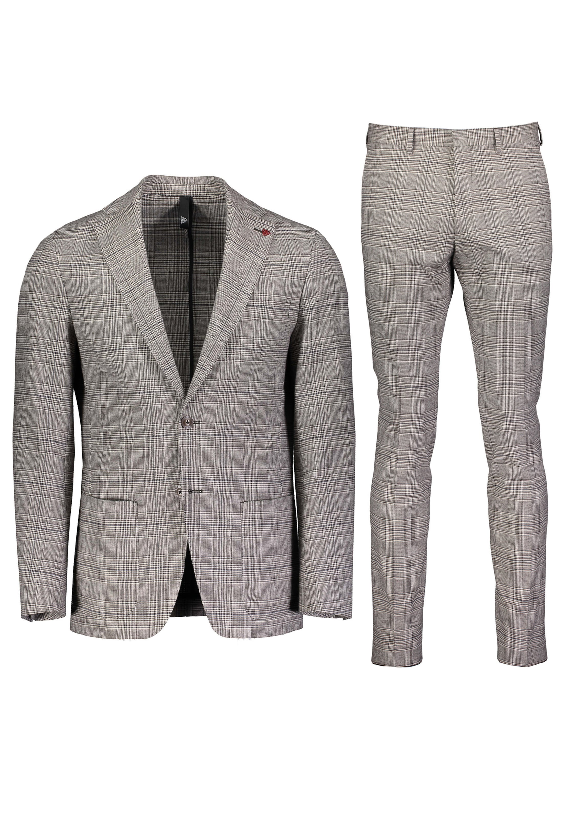 ROY ROBSON Slimfit Anzug mit Karomuster in Braun: Vorderseite