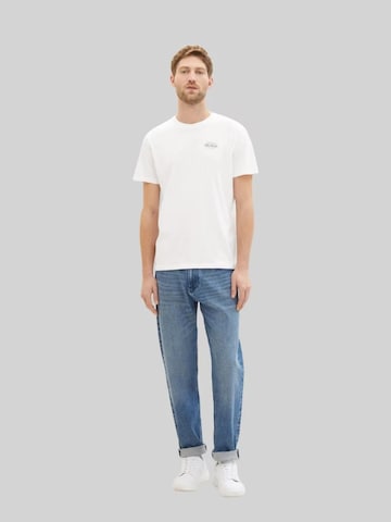 TOM TAILOR Shirt 'Tom Tailor Printed T-shirt White 1042195 20000' in White