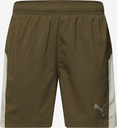 PUMA Sportshorts in dunkelgrün / weiß, Produktansicht