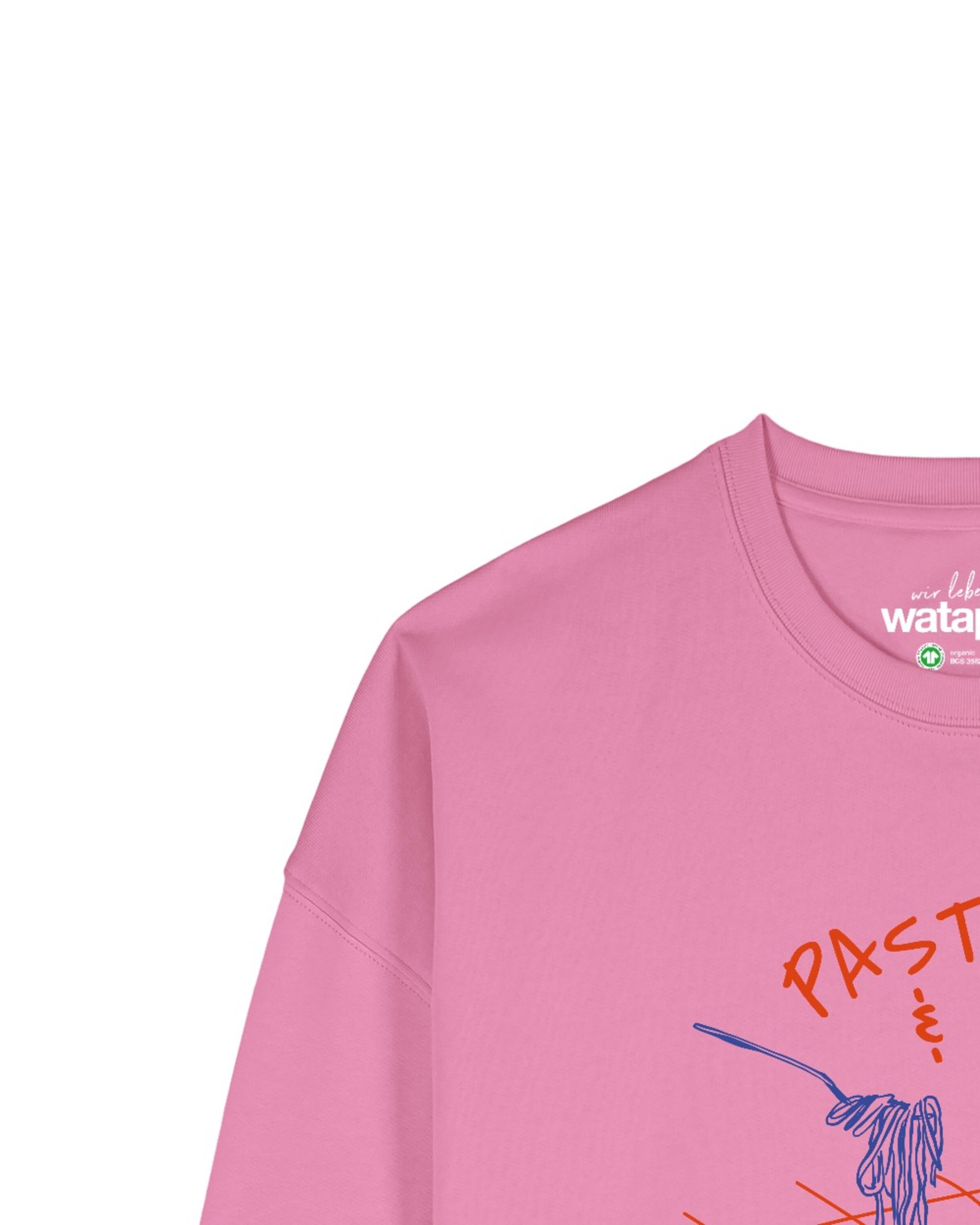Watapparel Sweatshirt 'Pasta lover club ' in Pink