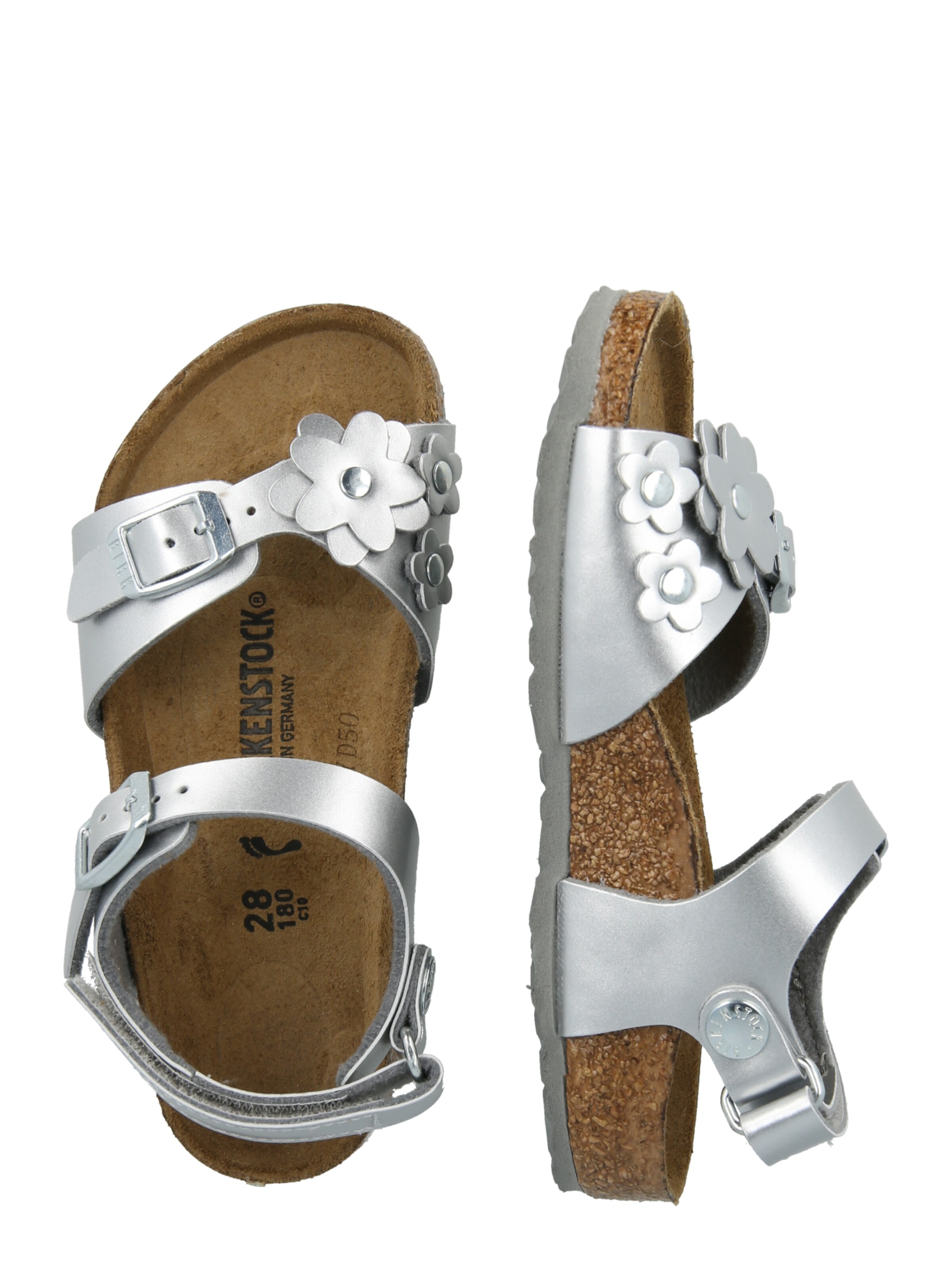 BIRKENSTOCK Sandaler 'Rio' i sølv