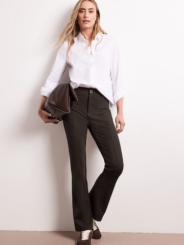 STREET ONE Bootcut Nohavice - Hnedá