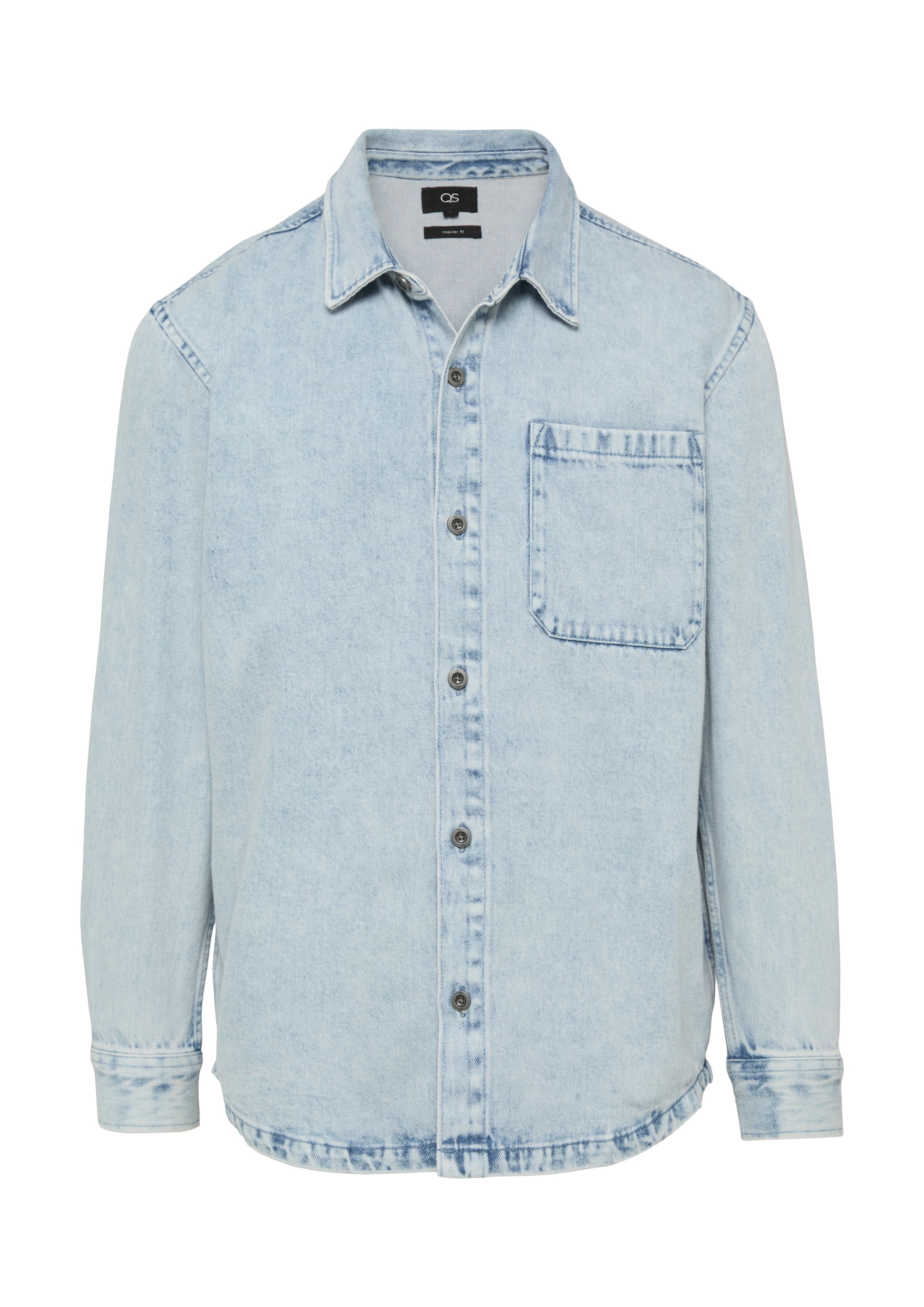 QS Regular Fit Hemd in Blau: Vorderseite