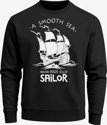 Neverless Sweatshirt 'Smooth Sea' in Black: front