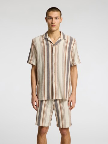 SELECTED HOMME Comfort fit Button Up Shirt 'SLHSal' in Beige: front