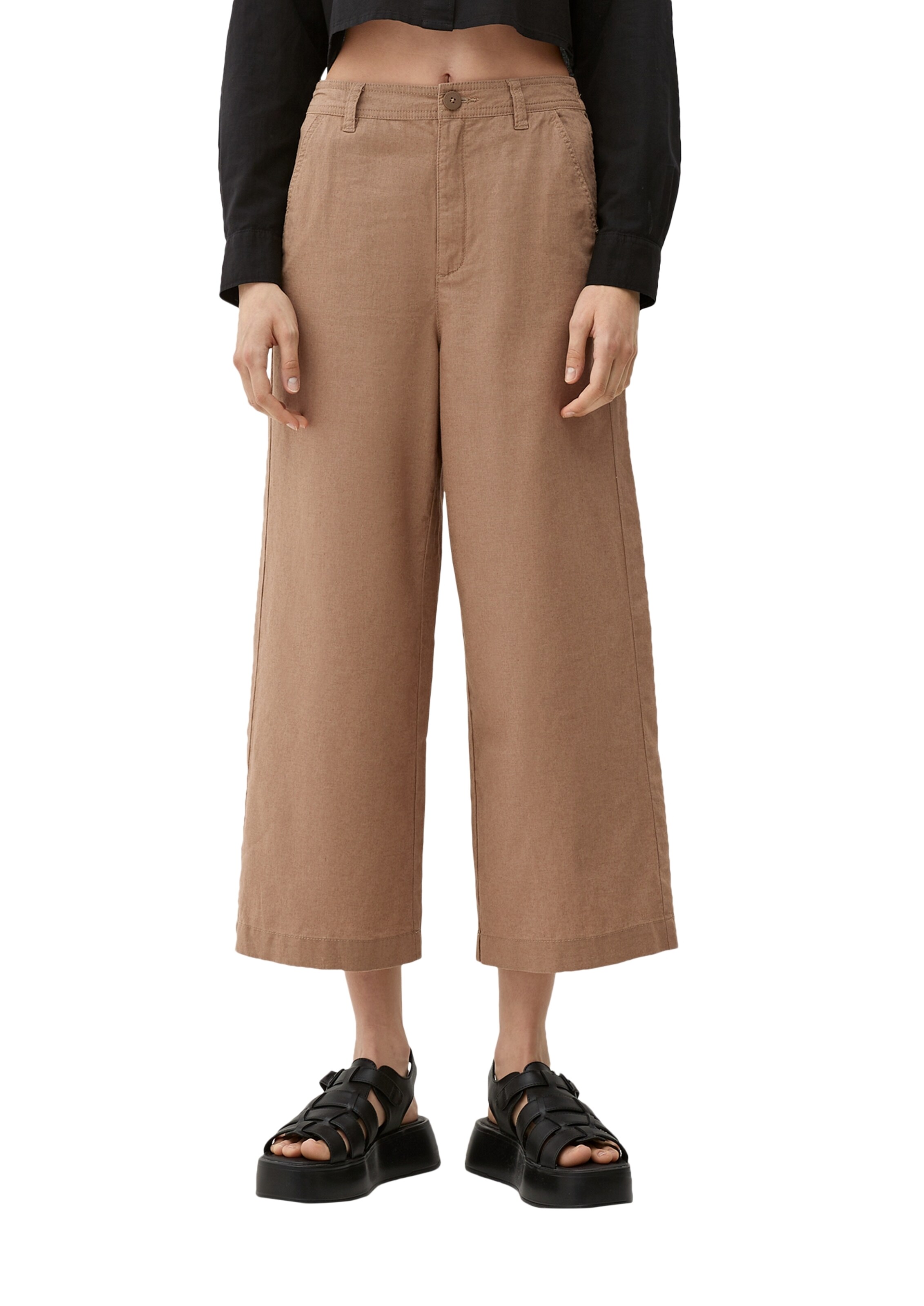 QS Široký strih Nohavice - Hnedá: predná strana