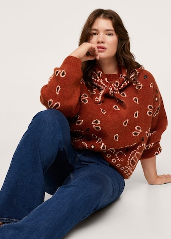 MANGO Oversized Sweater in Brown