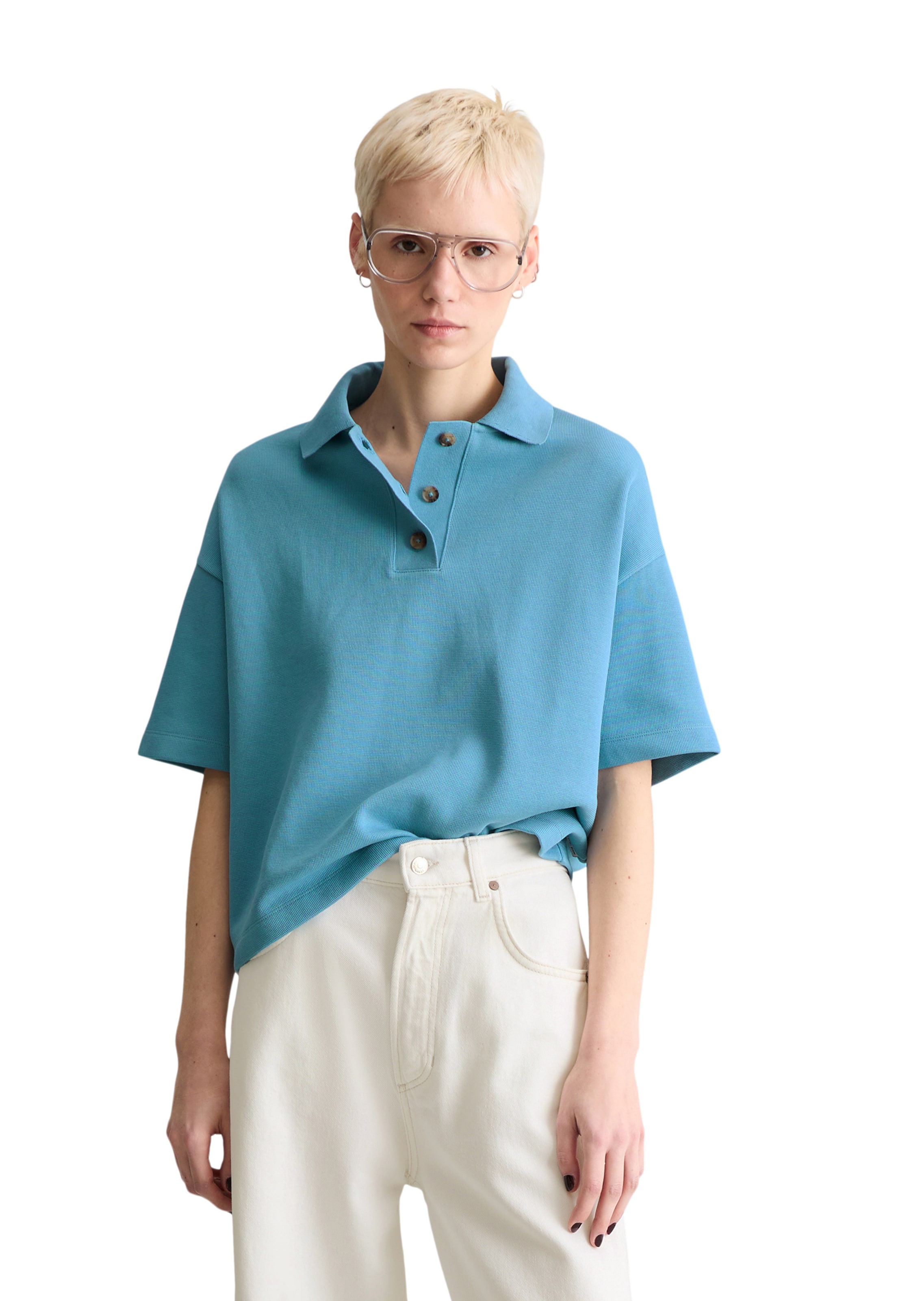 Marc O'Polo DENIM Poloshirt in Blau: Vorderseite