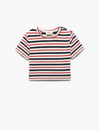 Koton Shirt in Ecru / Navy / Cranberry, Item view