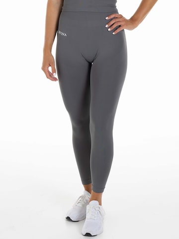 Divina Skinny Sporthose 'Sleek' in Grau: Vorderseite