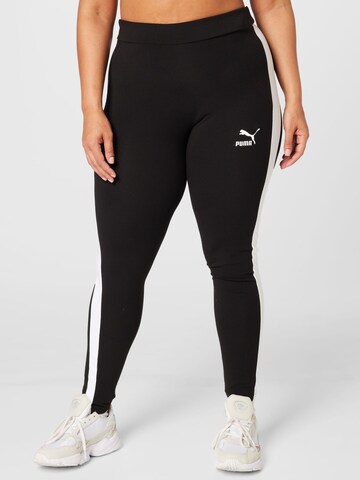 PUMA Skinny Workout Pants in Black: front