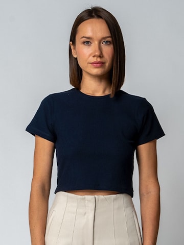GORG Shirt 'Geripptes Cropped T-Shirt' in Blue