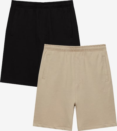 Pull&Bear Shorts in beige / schwarz, Produktansicht