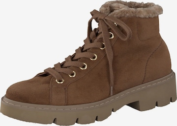 Paul Green Lace-Up Ankle Boots in Brown: front