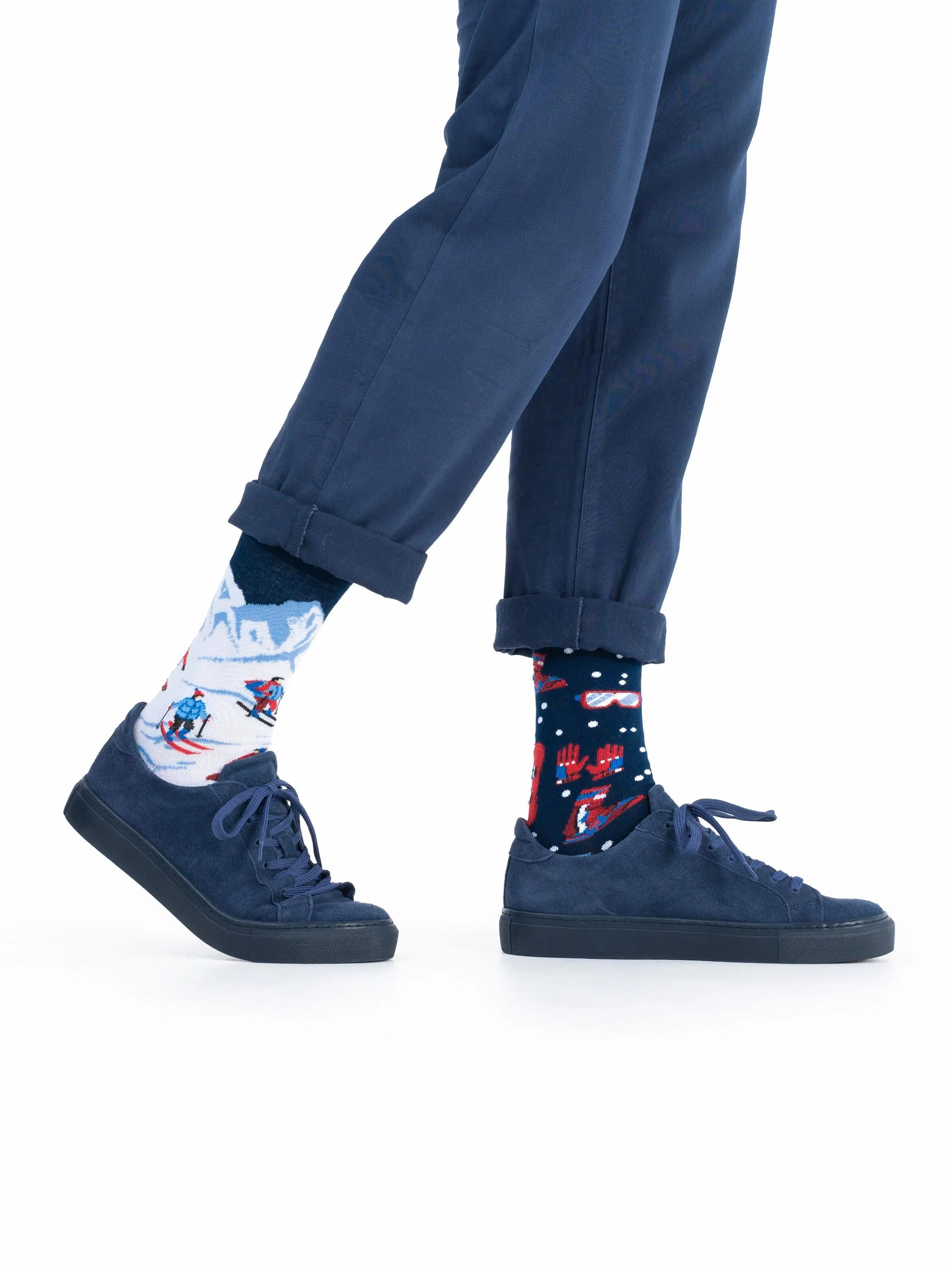 Many Mornings Socks 'Many Mornings Alpine Ski' in Blue