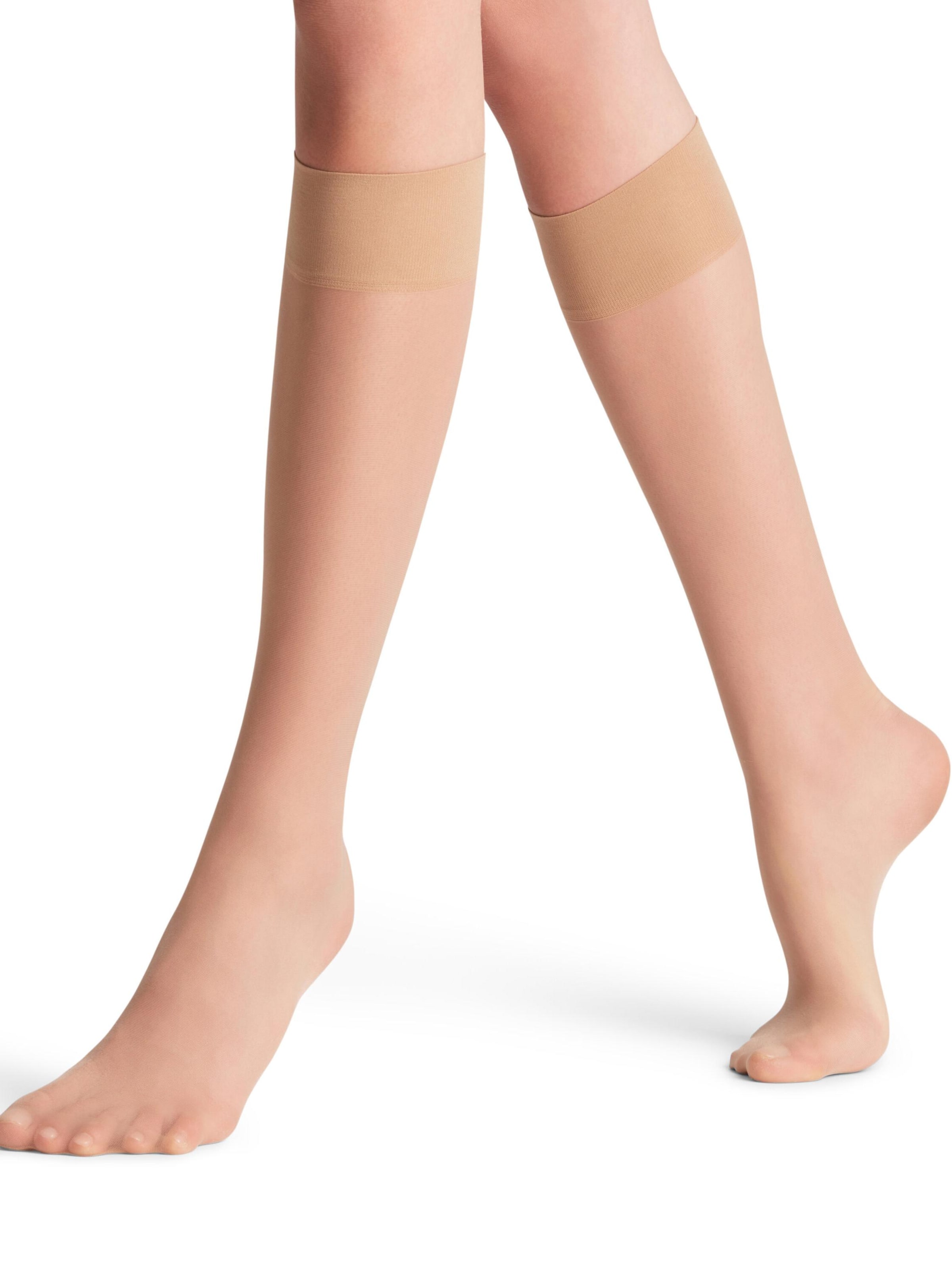 FALKE Knee High Socks 'Pure Matt' in Gold: front