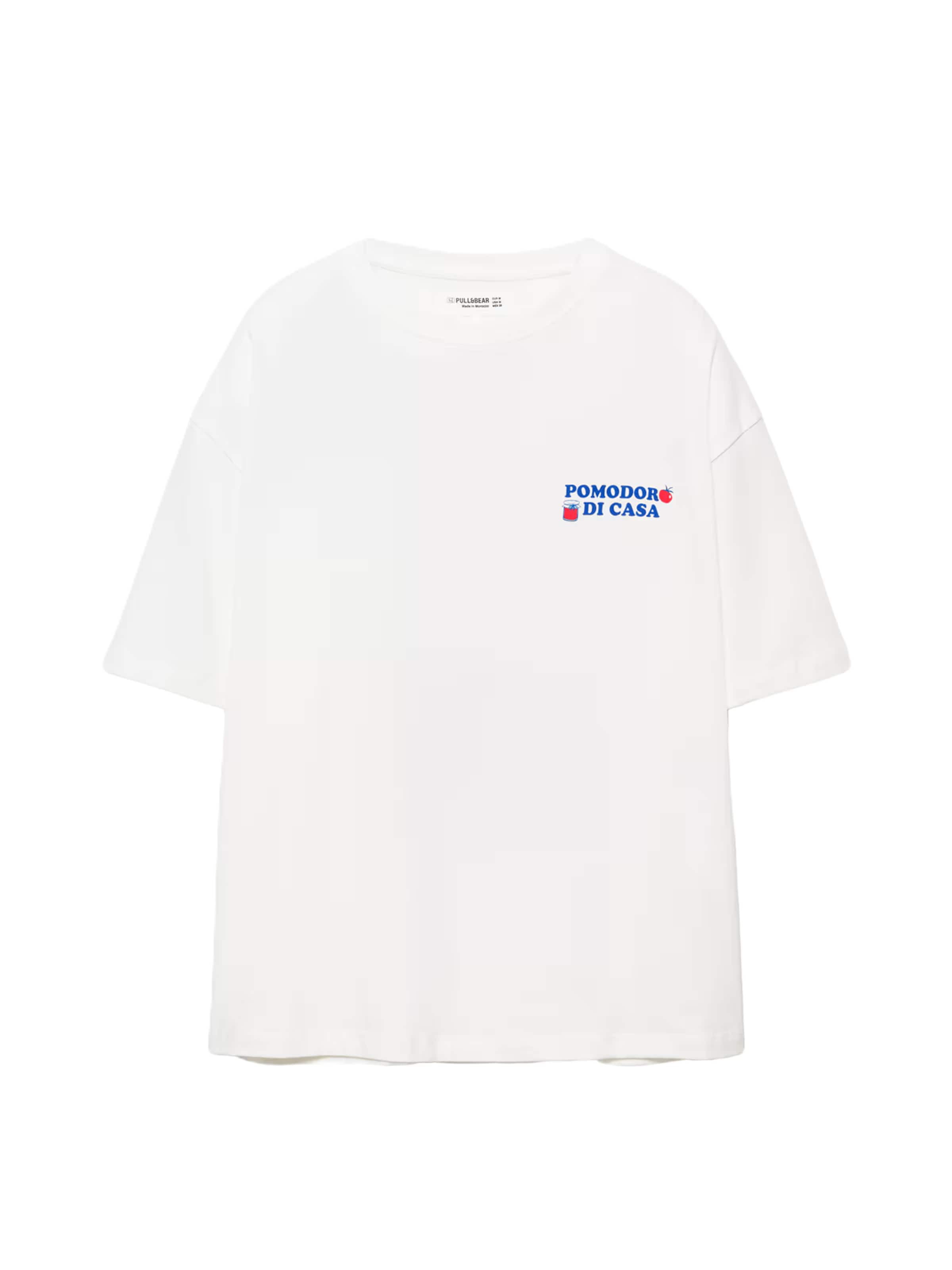 Pull&Bear T-Shirt 'POMODORO' in Weiß: Vorderseite