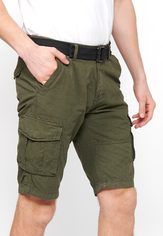 KOROSHI Normální Kalhoty – zelená: přední strana