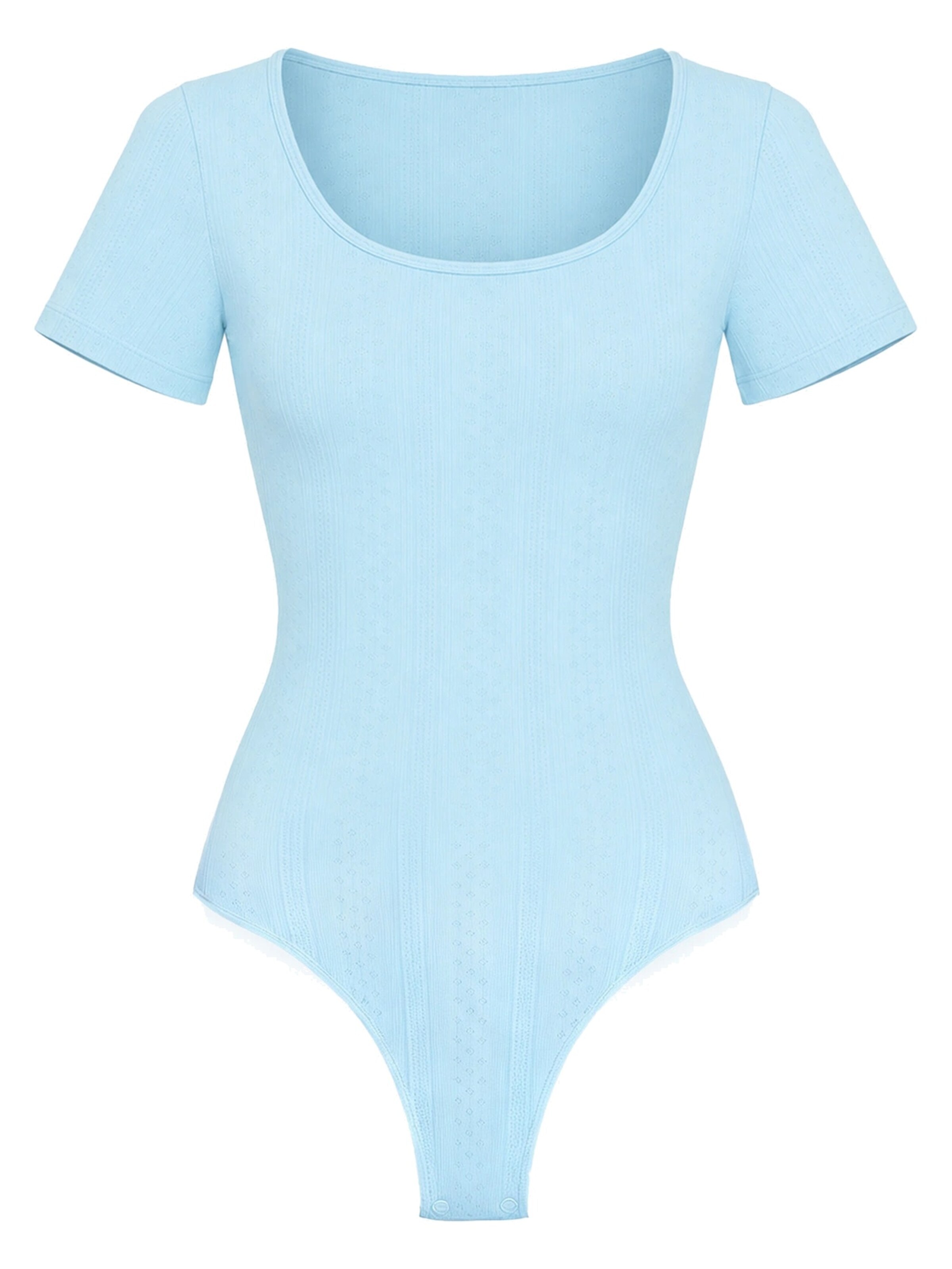 cfab - Body moldeador 'T-Shirt Bodysuit Sculpting Shapewear with String' en azul: frente