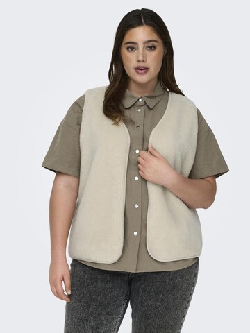 Gilet ONLY Carmakoma en beige : devant