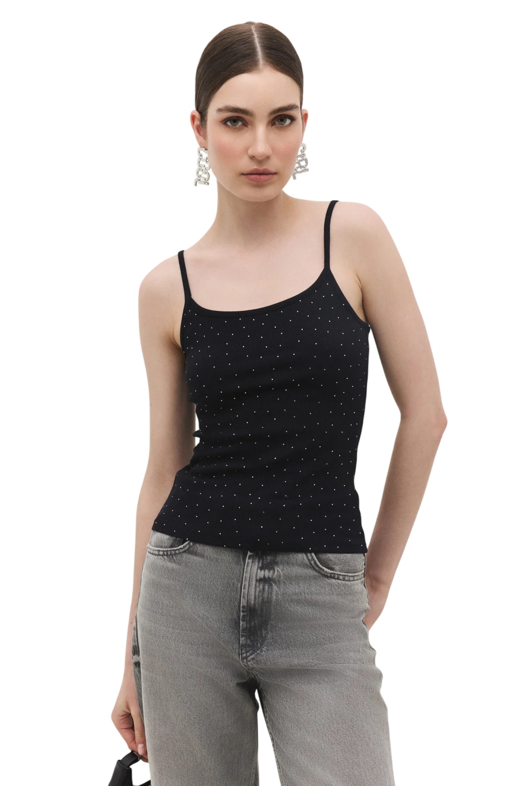 No Matter What Top in Schwarz: Vorderseite