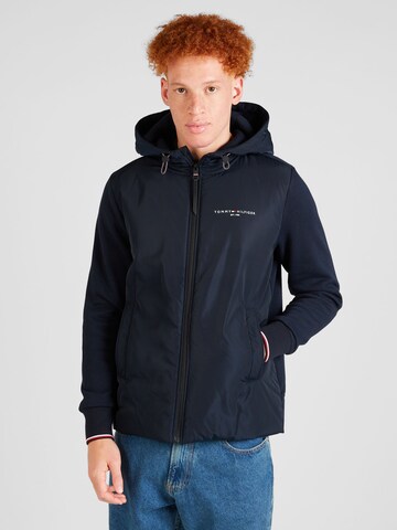 TOMMY HILFIGER - Sudadera con cremallera en azul: frente