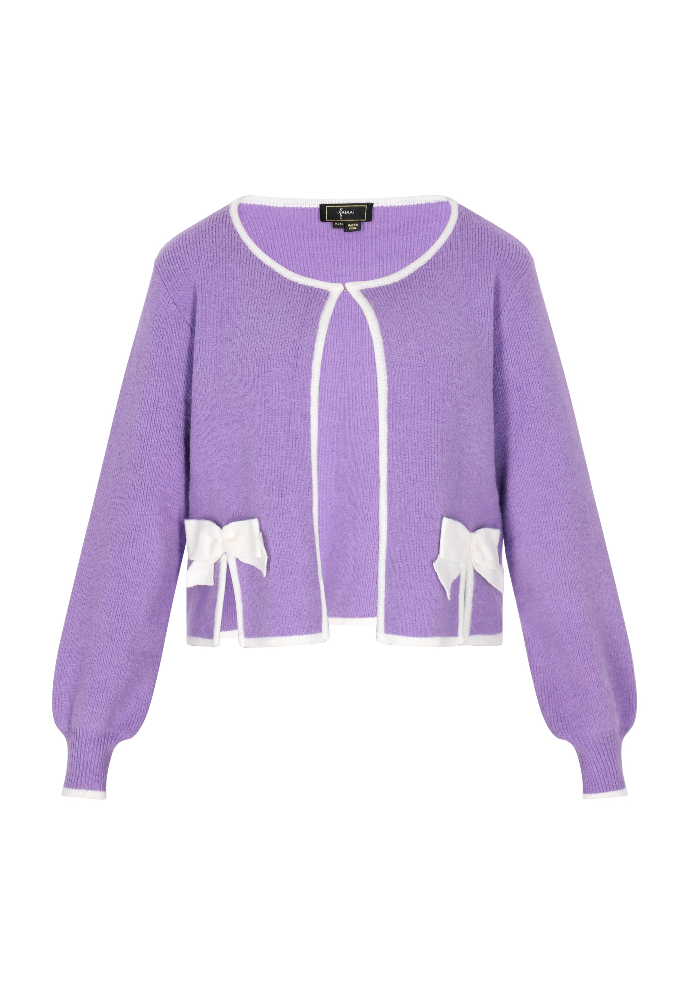 faina Gebreid vest in Lila: voorkant