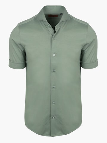 Suitable Slim fit Button Up Shirt in Green: front